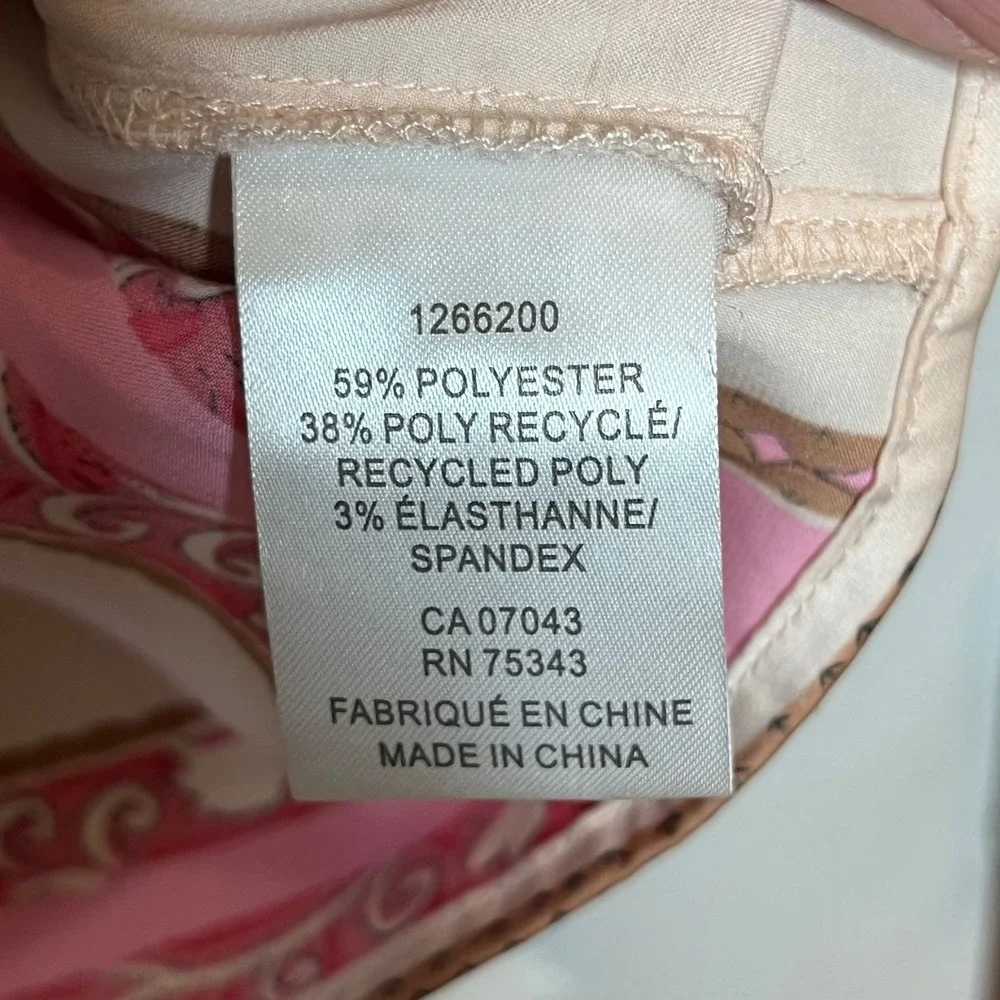 Rachel Zoe Paisley Button Down Blouse Pink Boho Lightweight Medium - Picture 7 of 9